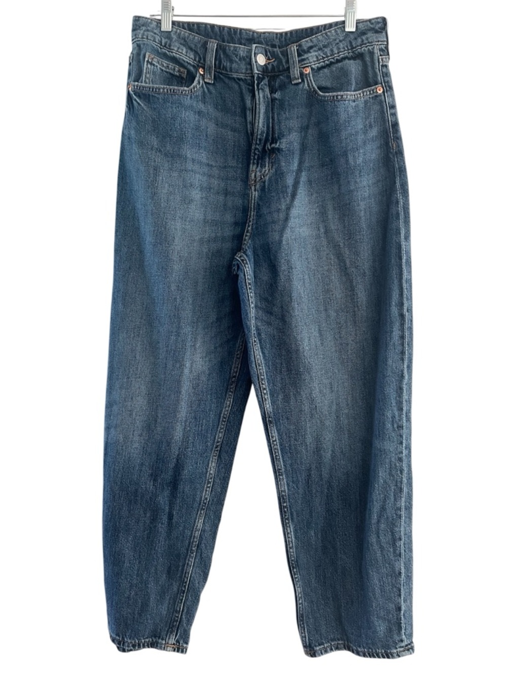&DENIM High-Rise Barrel Women's Blue Denim Jeans